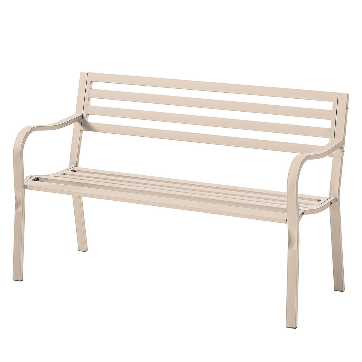 GARTENBANK - Stahl - Beige, Metall (128/81/56cm) - home24