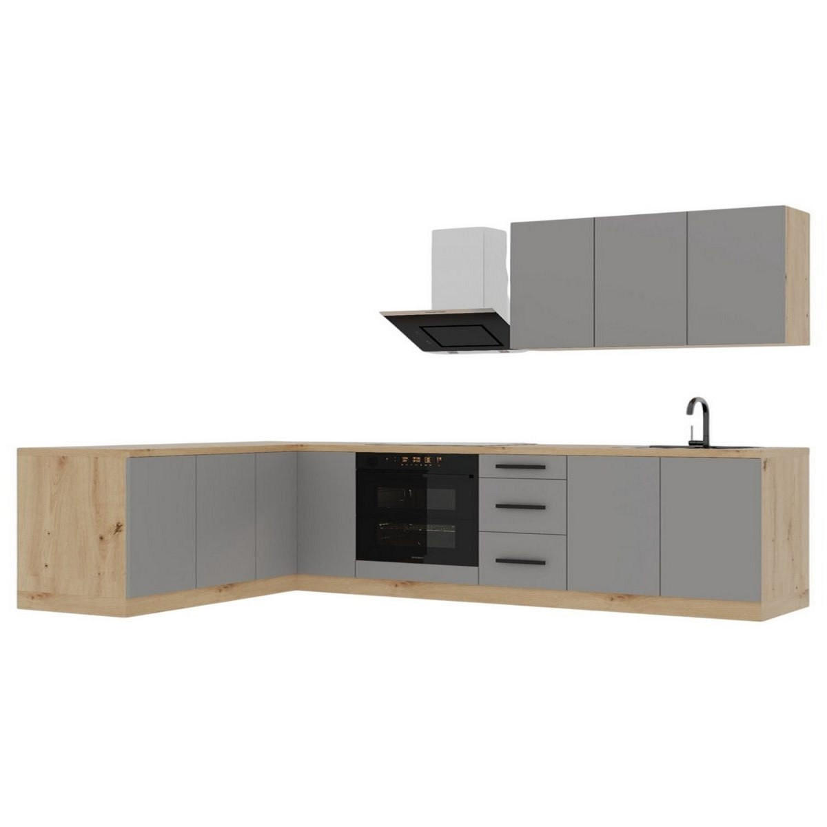 WINKELKÜCHE 270 cm Langen K99-M270 in Beige / Matt - Beige, Holz (270/212/170cm)