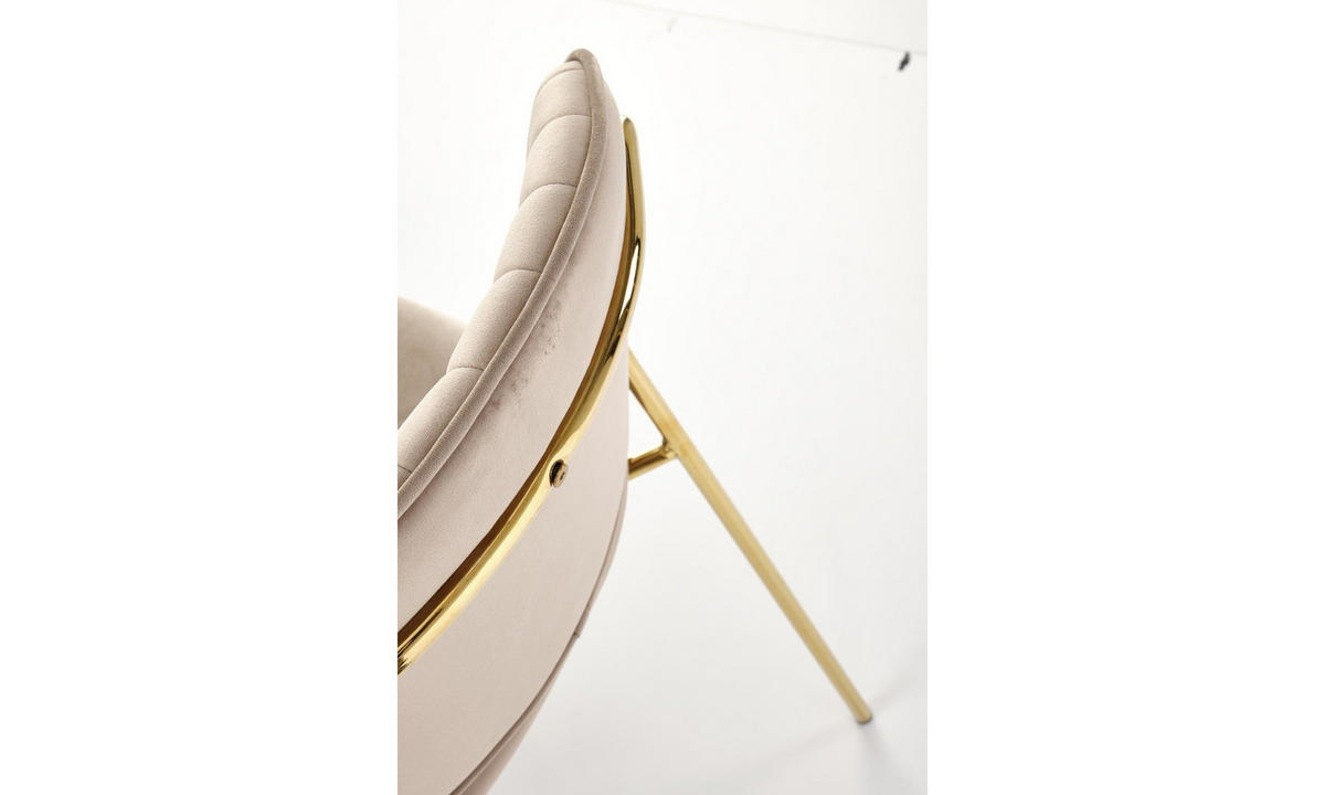 POLSTERSTUHL GLORIA 47/56/85 cm Beige/Gold - Beige/Goldfarben, Textil/Metall (47/85/56cm) - Lookway