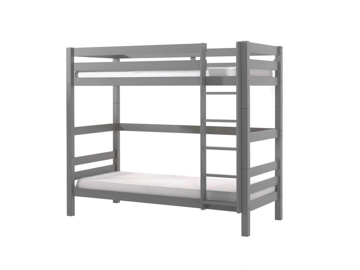 ETAGENBETT Karolina 210x182x105 aus Massivholz in grau - Grau, Holz (90/200cm) - 58aufmkessel