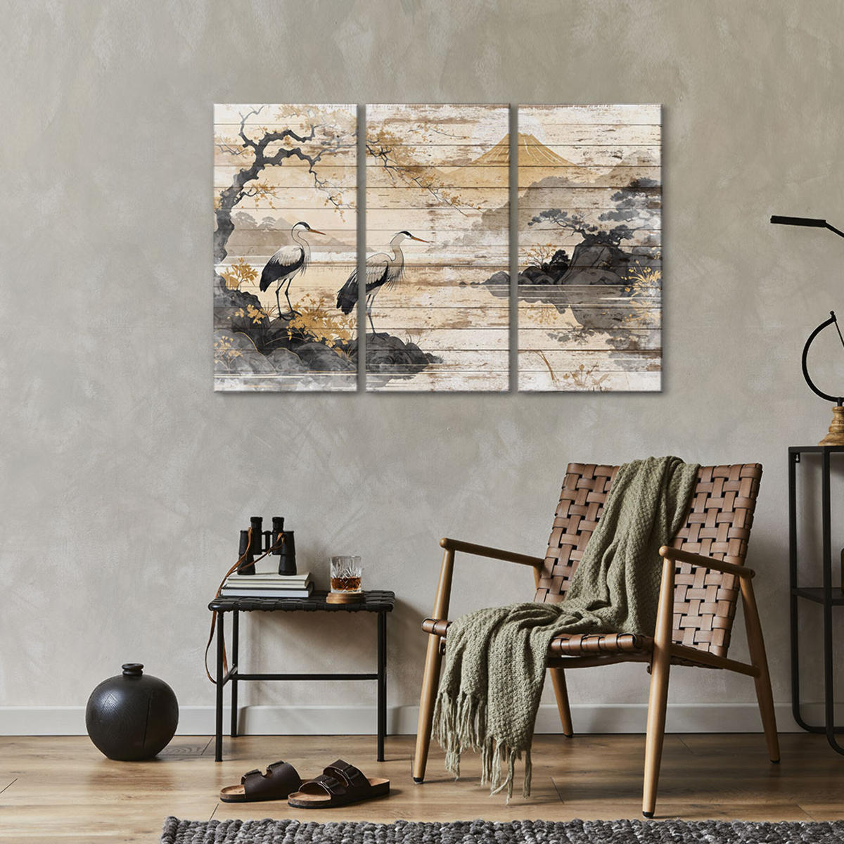 LEINWANDBILD Japanische 3-tlg. 90x60 cm - Multicolor, Holz (90/60cm) - LUMASOUL