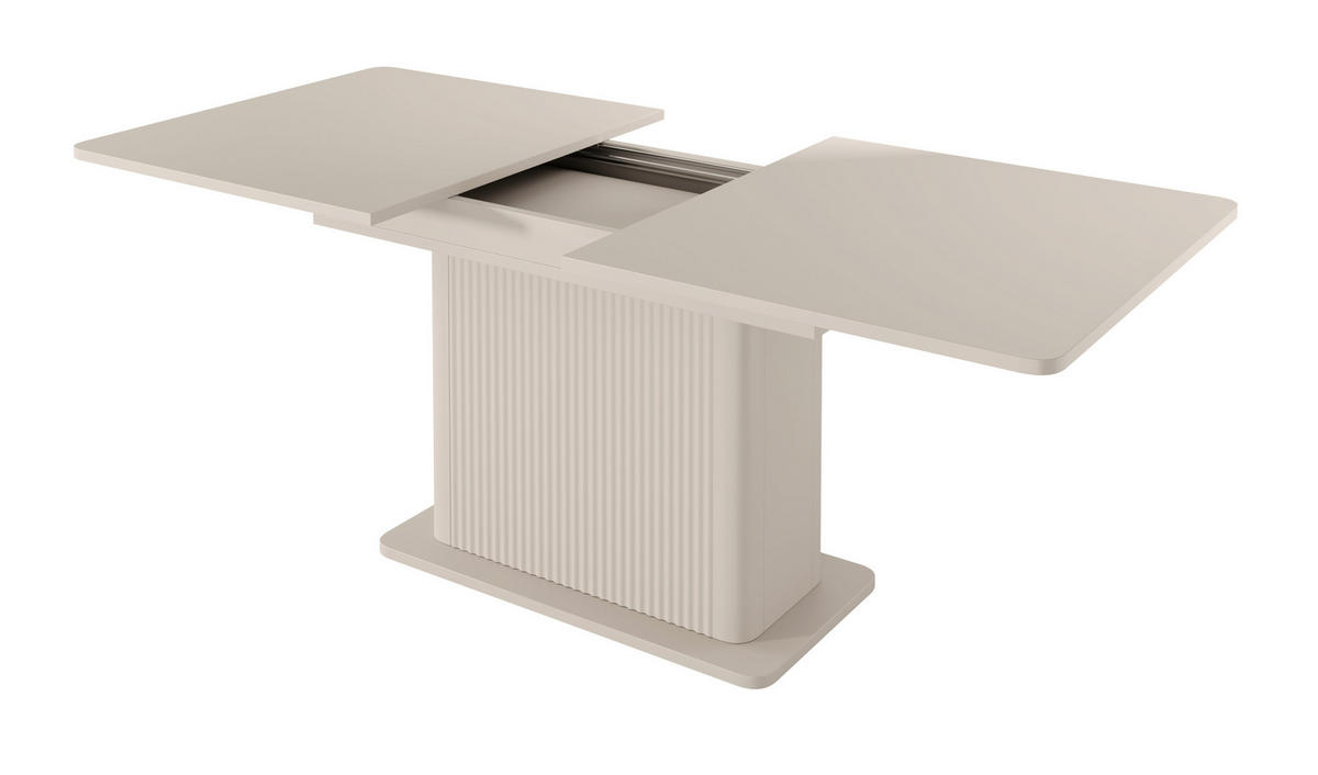 AUSZIEHBARER Tisch 160-200 cm Brando, geriffelter Basis, Beige - Beige, Holz (90/160/75cm) - Emporius