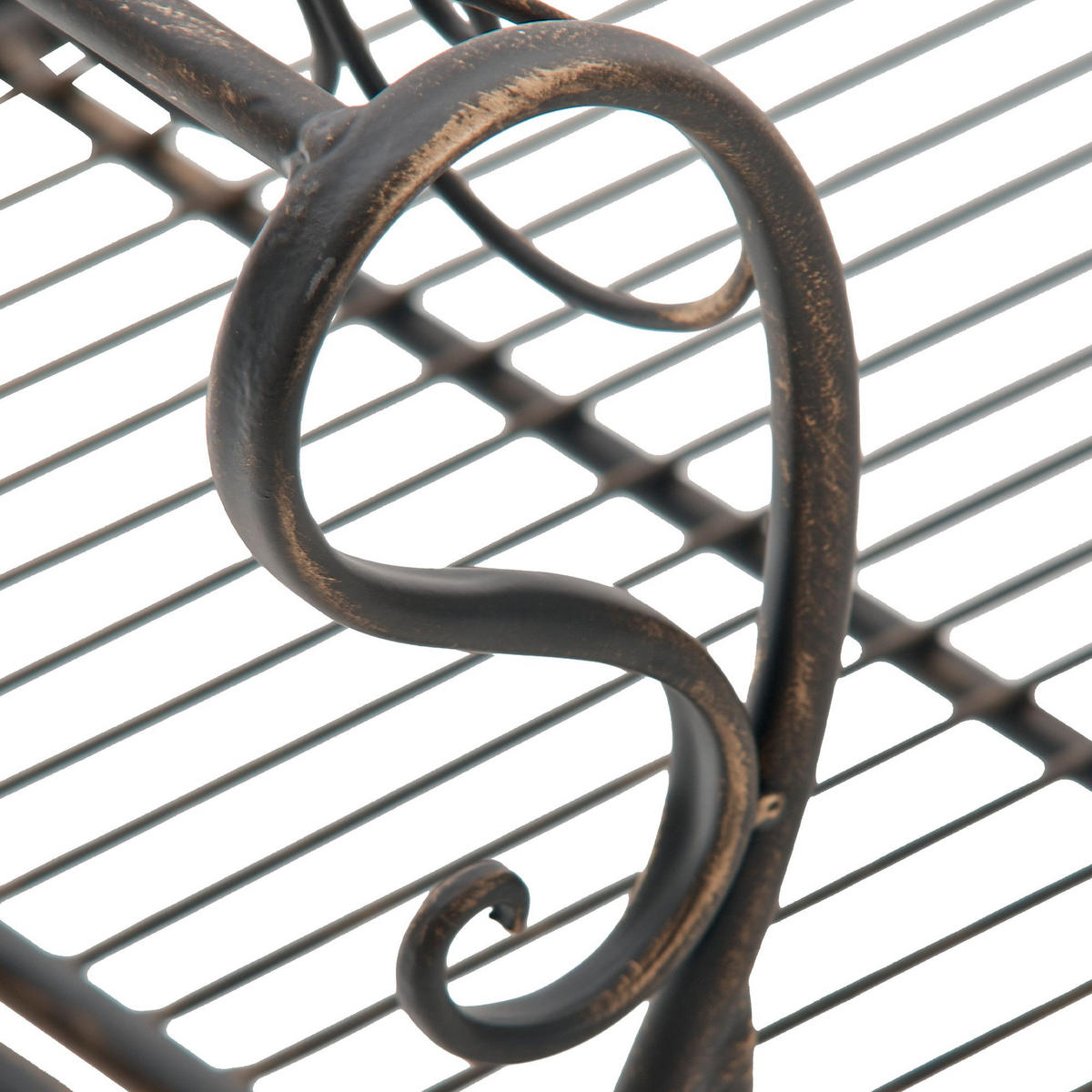 GARTENBANK 128/46 cm Metall Bronze - Bronzefarben, Metall (128/94/46cm) - CLP