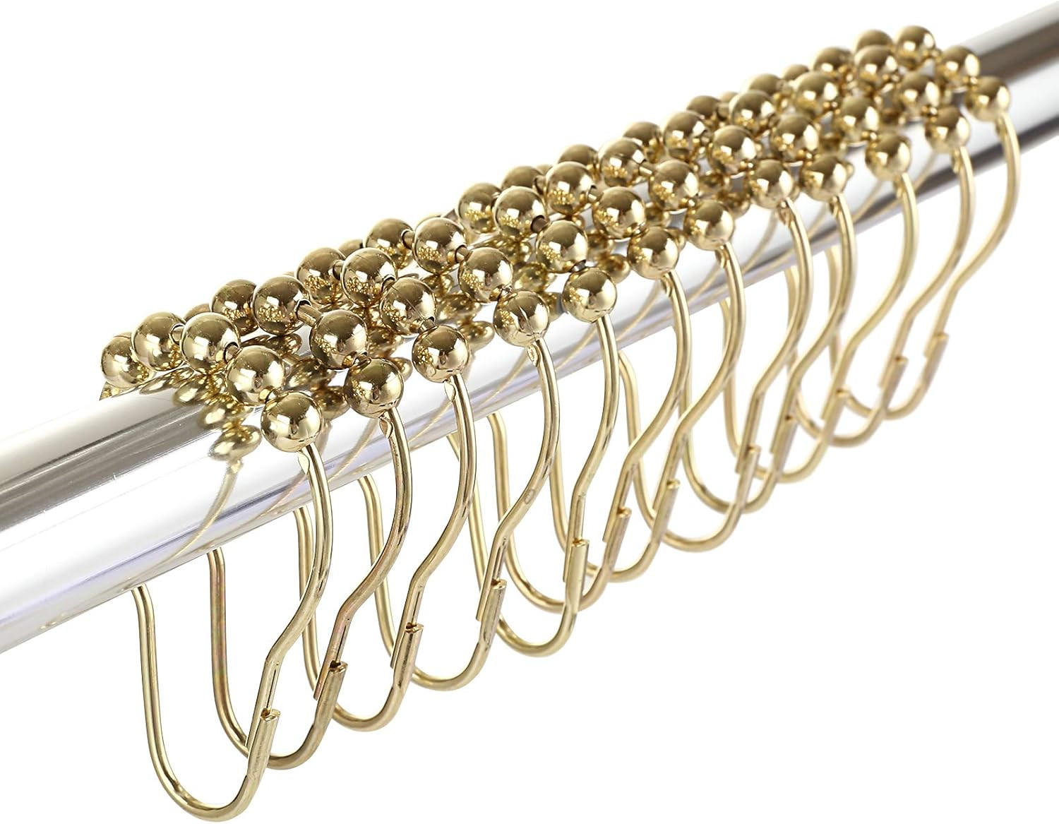 DUSCHVORHANGRINGE Edelstahl verchromt goldfarben - Gelb, Metall (70/40cm) - MCBOSON