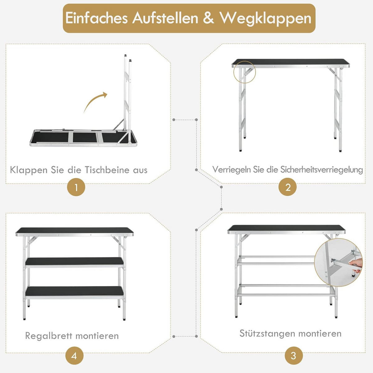 CAMPINGSCHRANK Schwarz - Schwarz, Holzwerkstoff (38/110/88cm) - COSTWAY