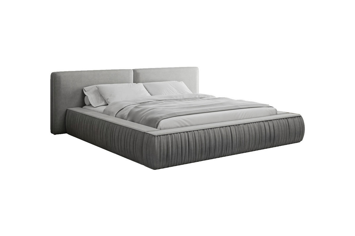 POLSTERBETT - Bett 08 - 160x200 - Grau (Riviera 91) - Grau, Holzwerkstoff (160/200cm) - Möblo
