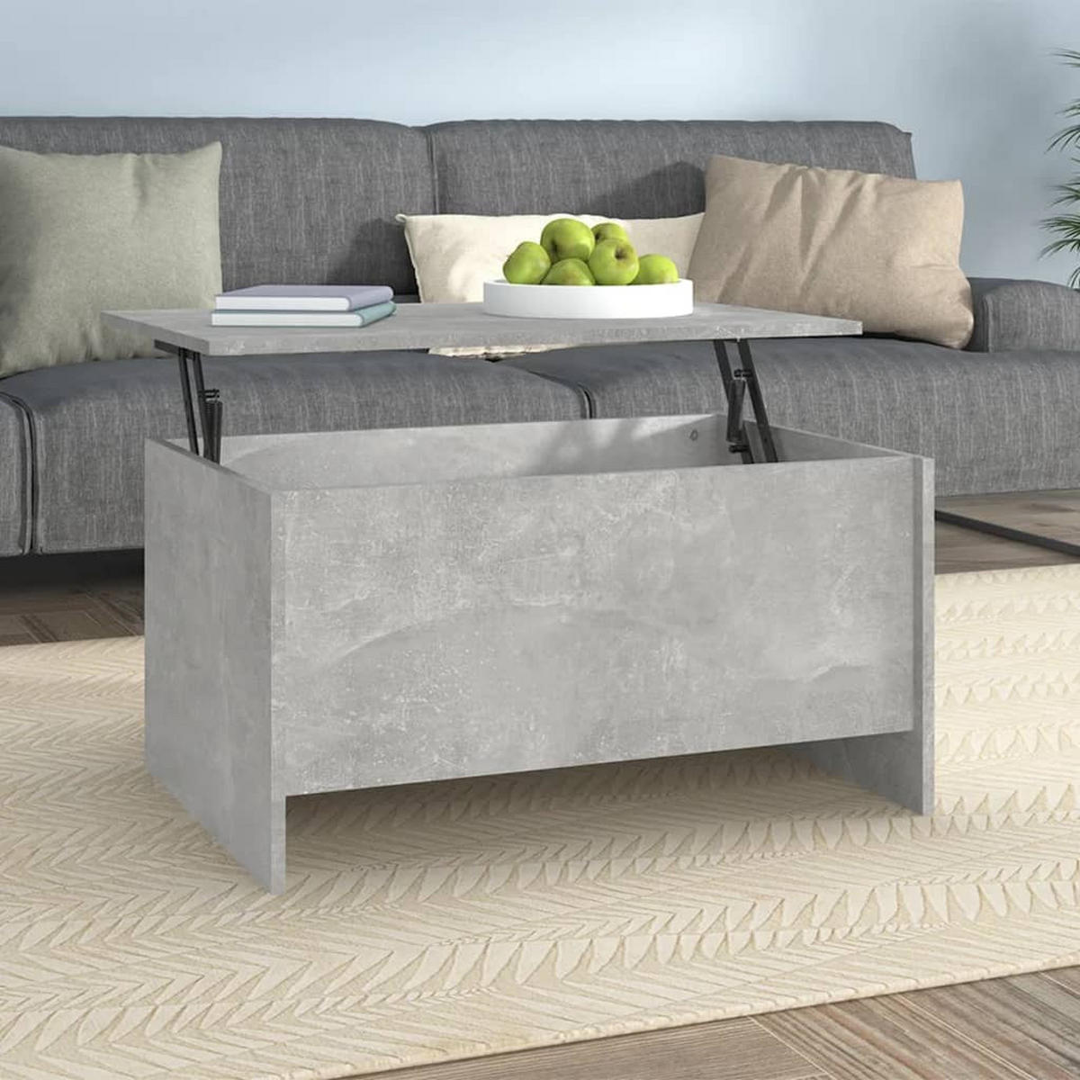 COUCHTISCH Betongrau 80x55,5x41,5 cm Holzwerkstoff - Grau, Holzwerkstoff (80/55.5/41.5cm) - furnicato
