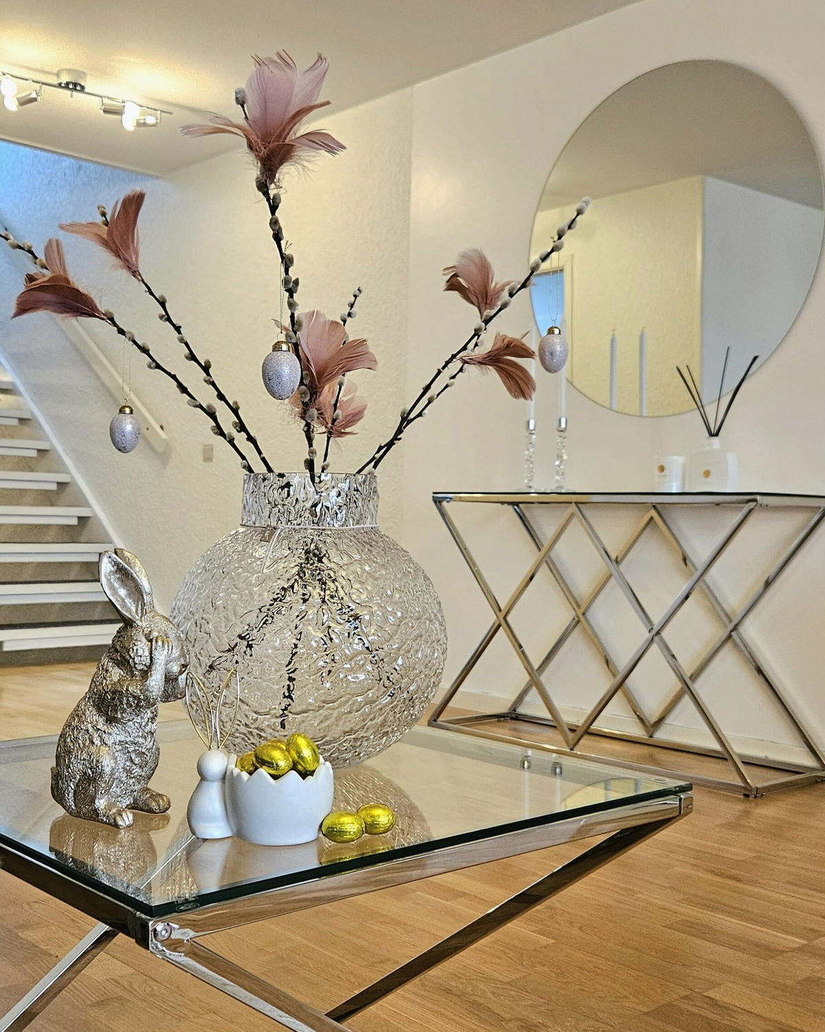 COUCHTISCH Glas Silber quadratisch 60/60 cm Beverly - Transparent/Silberfarben, Glas (60/60/45cm) - Beliani