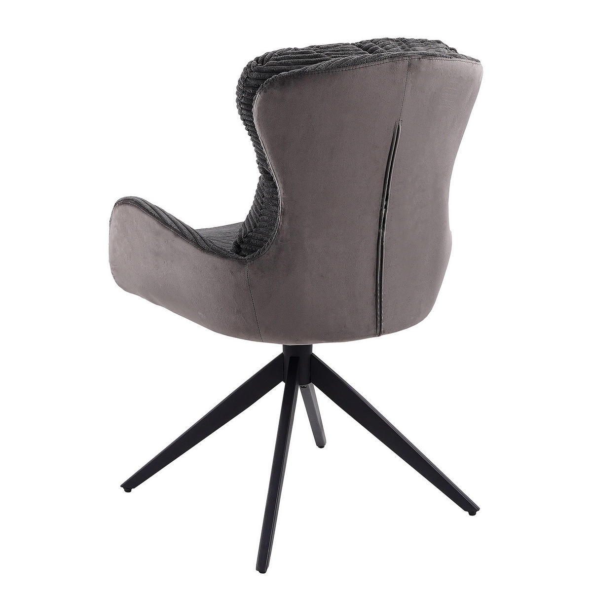 ARMLEHNENSTUHL - 2er-Set - Schwarz, Textil/Metall (58/88/68cm) - home24