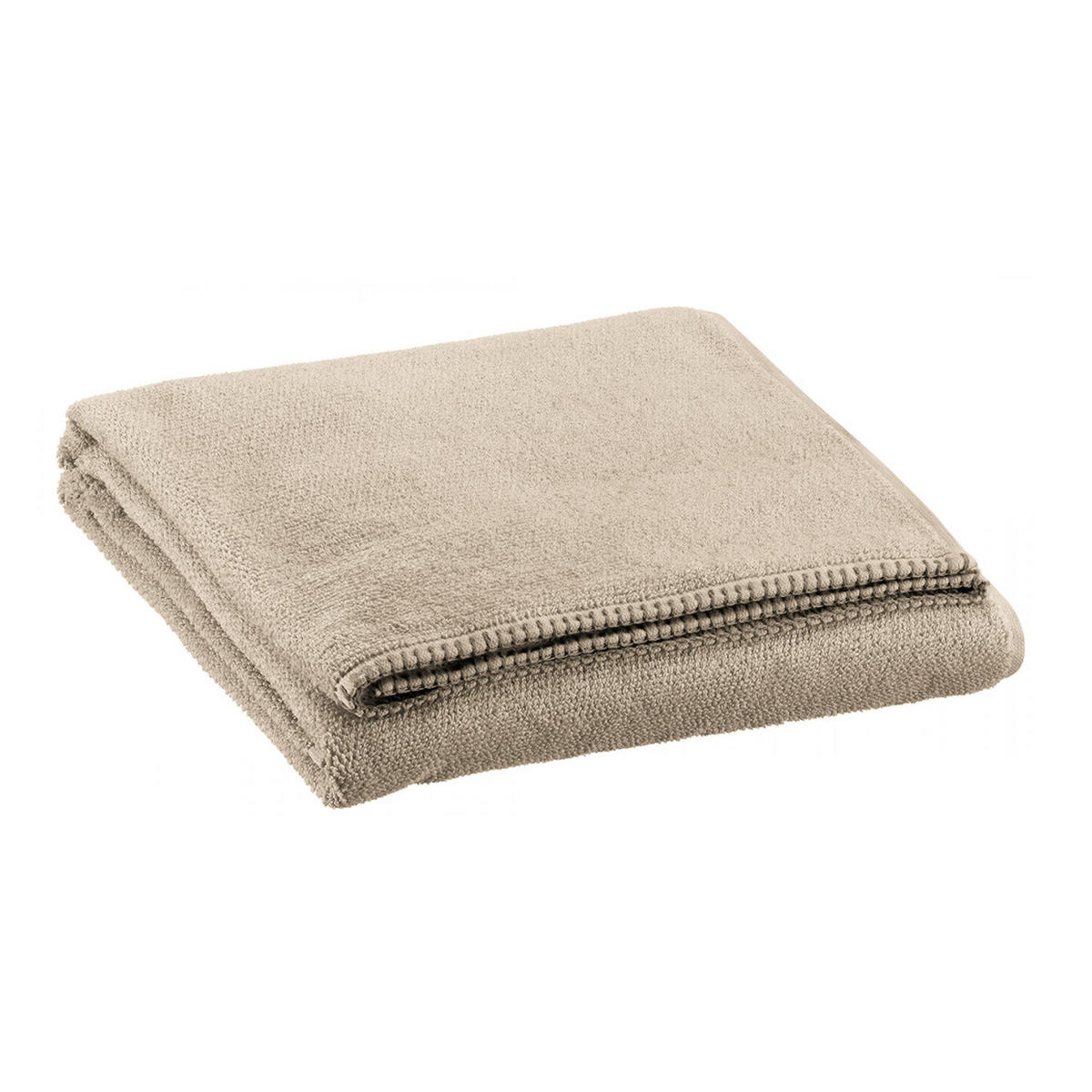 DUSCHTUCH Bora kieselsteingrau 70 x 130 cm - Sandfarben, Textil (70/130cm) - Vivaraise