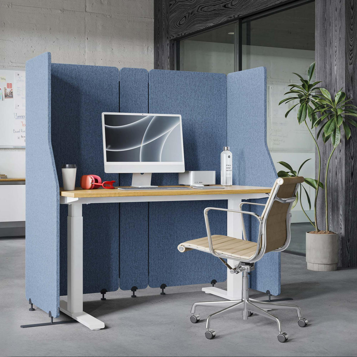 AKUSTIKSCHUTZWAND SADIE - Blau, Metall (260/145/2cm) - Jan Nowak