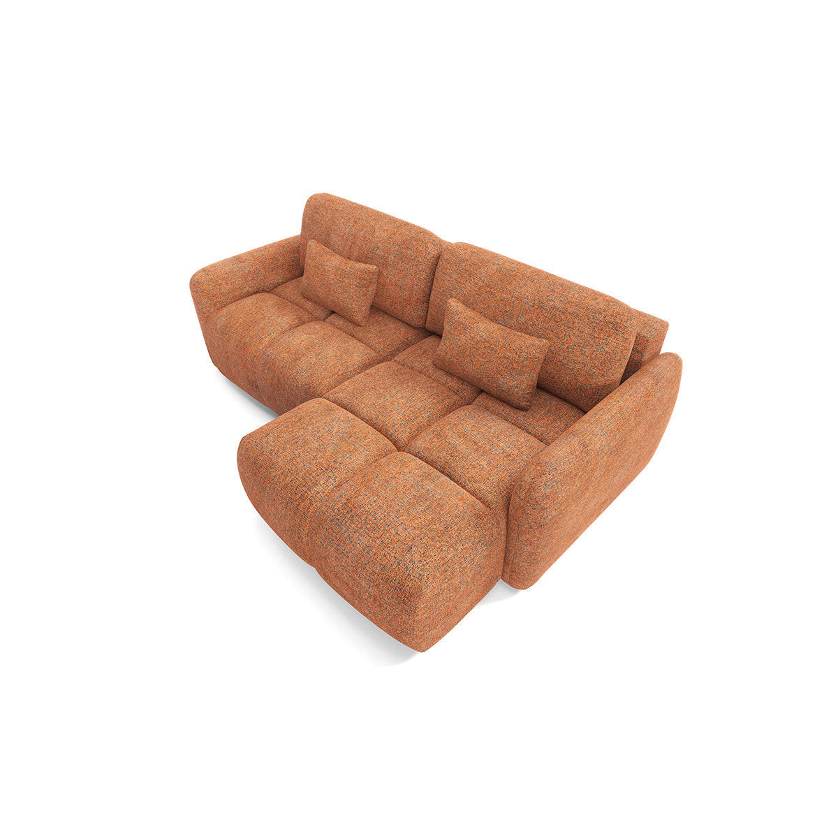 ECKSOFA Vittoria Orange - Orange, Holz (240/165cm) - Petits-meubles
