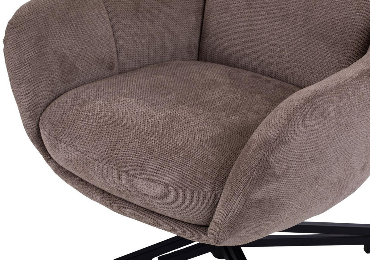 OHRENSESSEL Marconia - drehbar - braun - Schwarz/Braun, Textil/Metall (74/109/80cm) - bene living