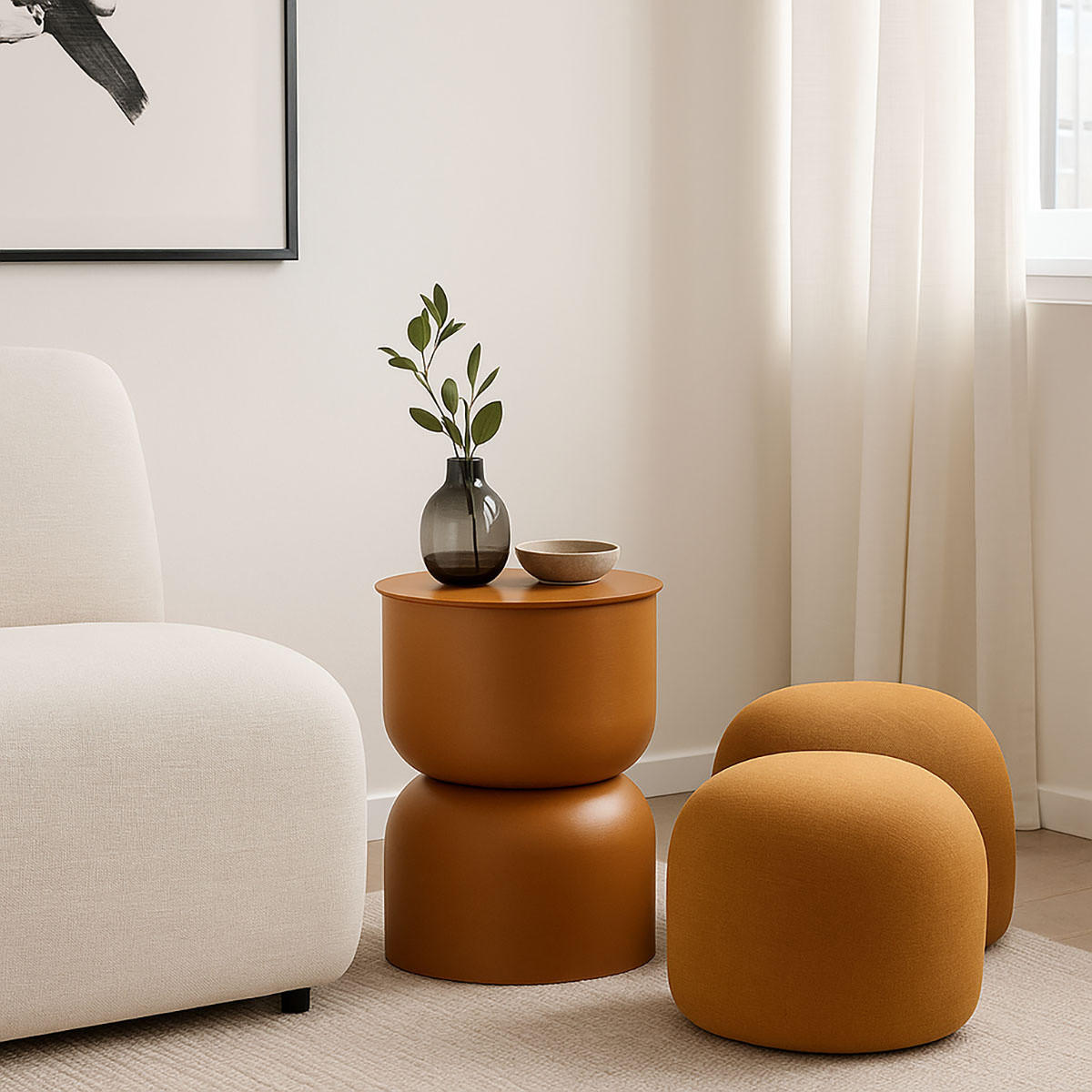SÄULENTISCH matt Disa Orange 31/31/46 cm - Orange, Metall (31/31/46cm) - Home Styling Collection