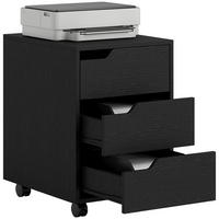 ROLLCONTAINER DE-14468 3 Schubladen, mobil Schwarz - Schwarz, Holzwerkstoff (40/57.5/50cm) - ComfortXL