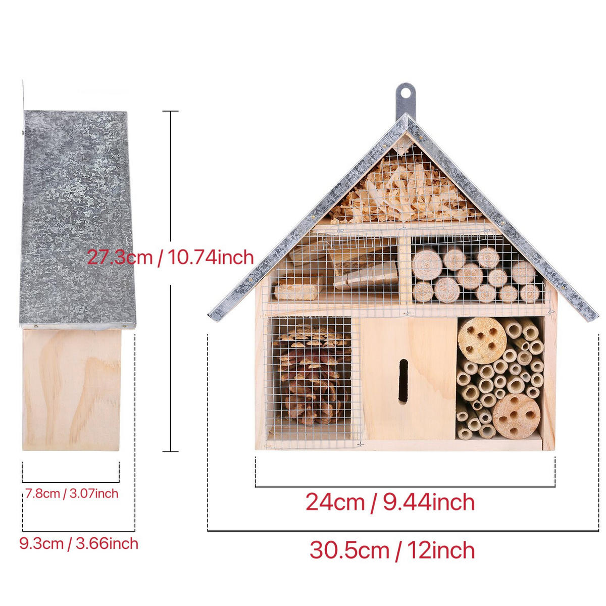 INSEKTENHOTEL 24/9.3/27.3 cm - Multicolor, Holz (9.3/27.3/24cm) - Authentics