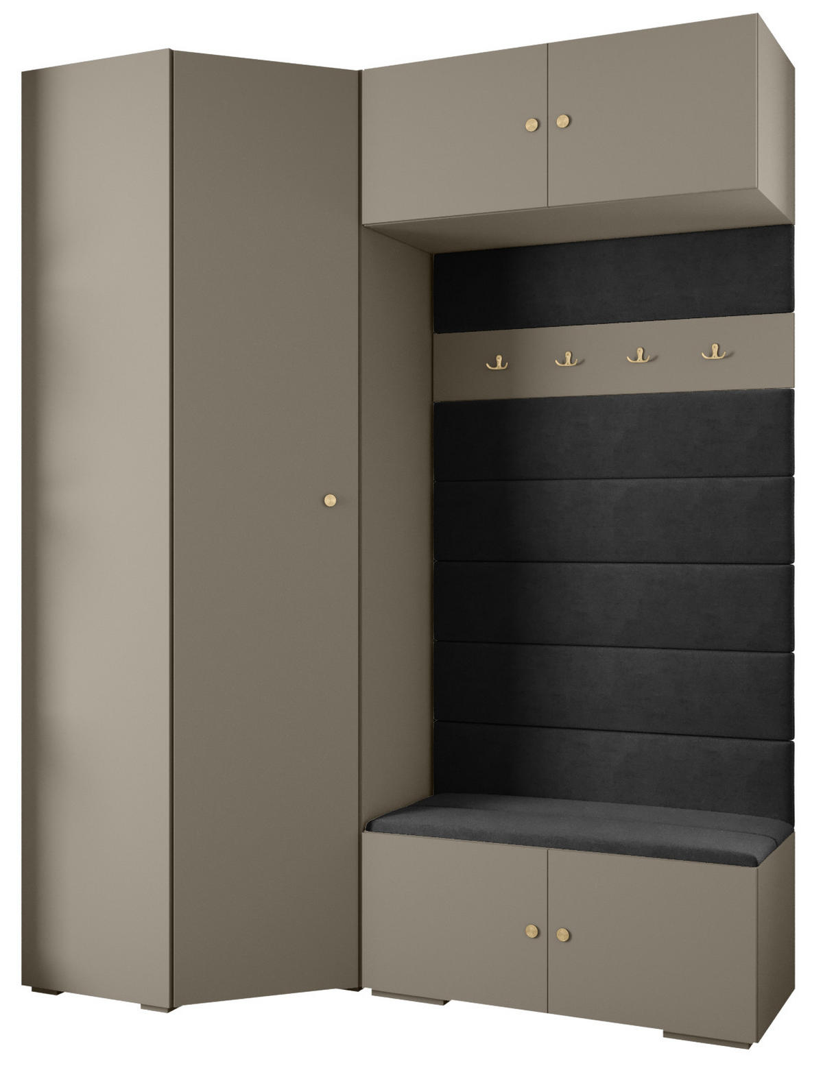 GARDEROBEN-SET 236,7/181,7/47 - Kaschmir/Goldfarben, Holz/Metall (181.7/236.7/47cm) - Abiks Möbel