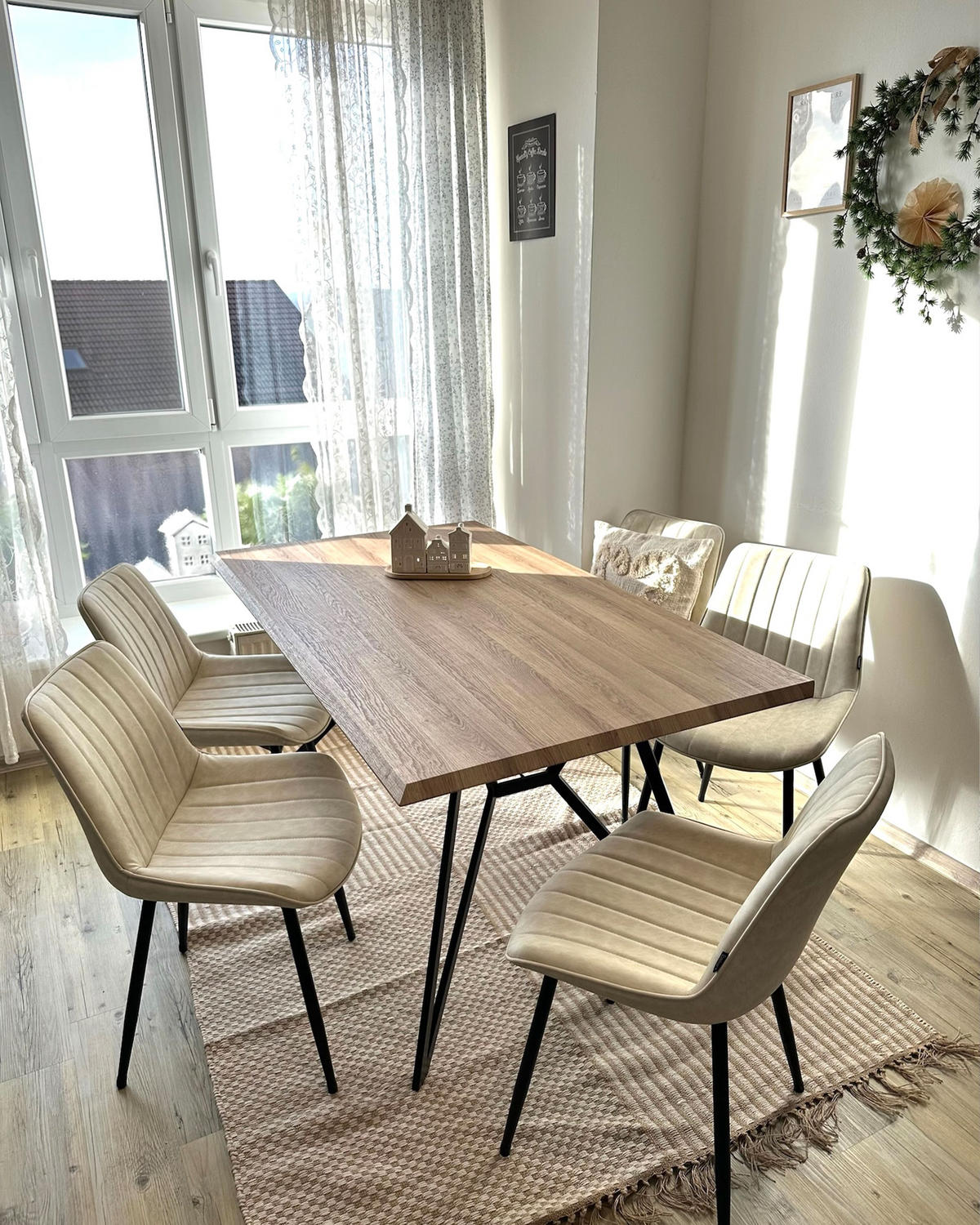 JÍDELNÍ ŽIDLE sada 2 ks Umělá kůže Světlá Béžová Dubrovnik - černá/béžová, plast (53/81/58cm) - Beliani