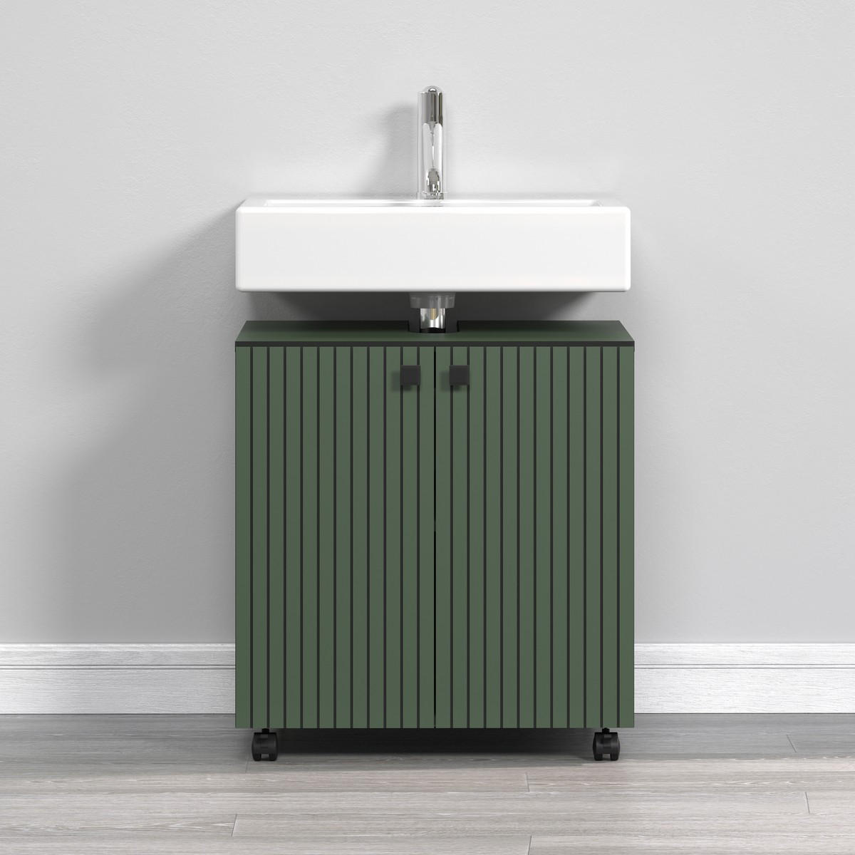 WASCHBECKENUNTERSCHRANK PureBliss Grün - Grün, Holzwerkstoff (60/64/42cm) - Trendteam