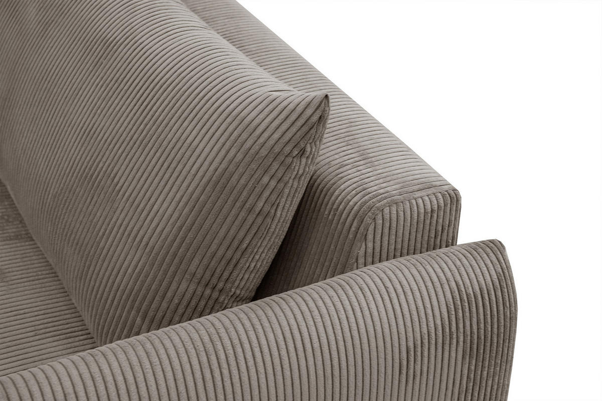 ECKSOFA TAUER 5-Sitzer, taupe - Taupe/Schwarz, Holzwerkstoff/Kunststoff (292/174cm) - Courtois Laville