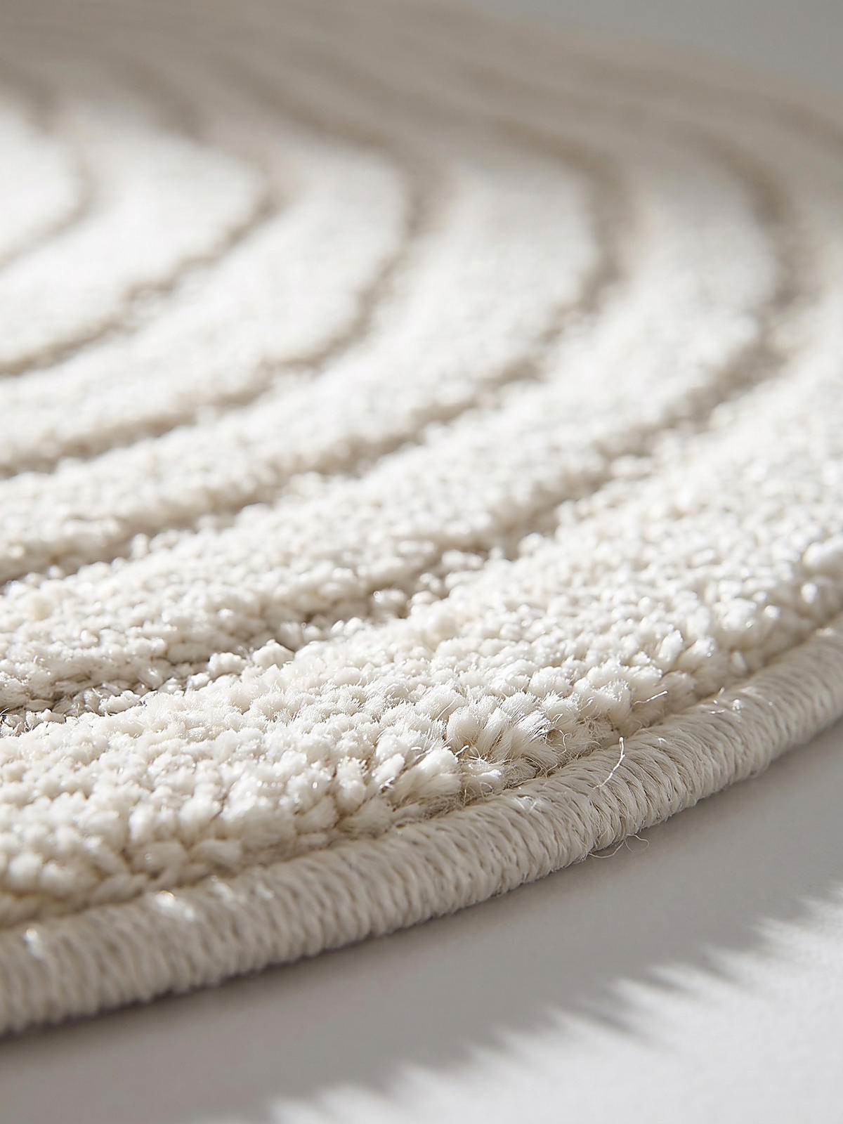 RUNDTEPPICH Streifen CETINA Polypropylen Creme 120 x 120 cm - Beige, Textil (120/120cm) - KADIMA DESIGN