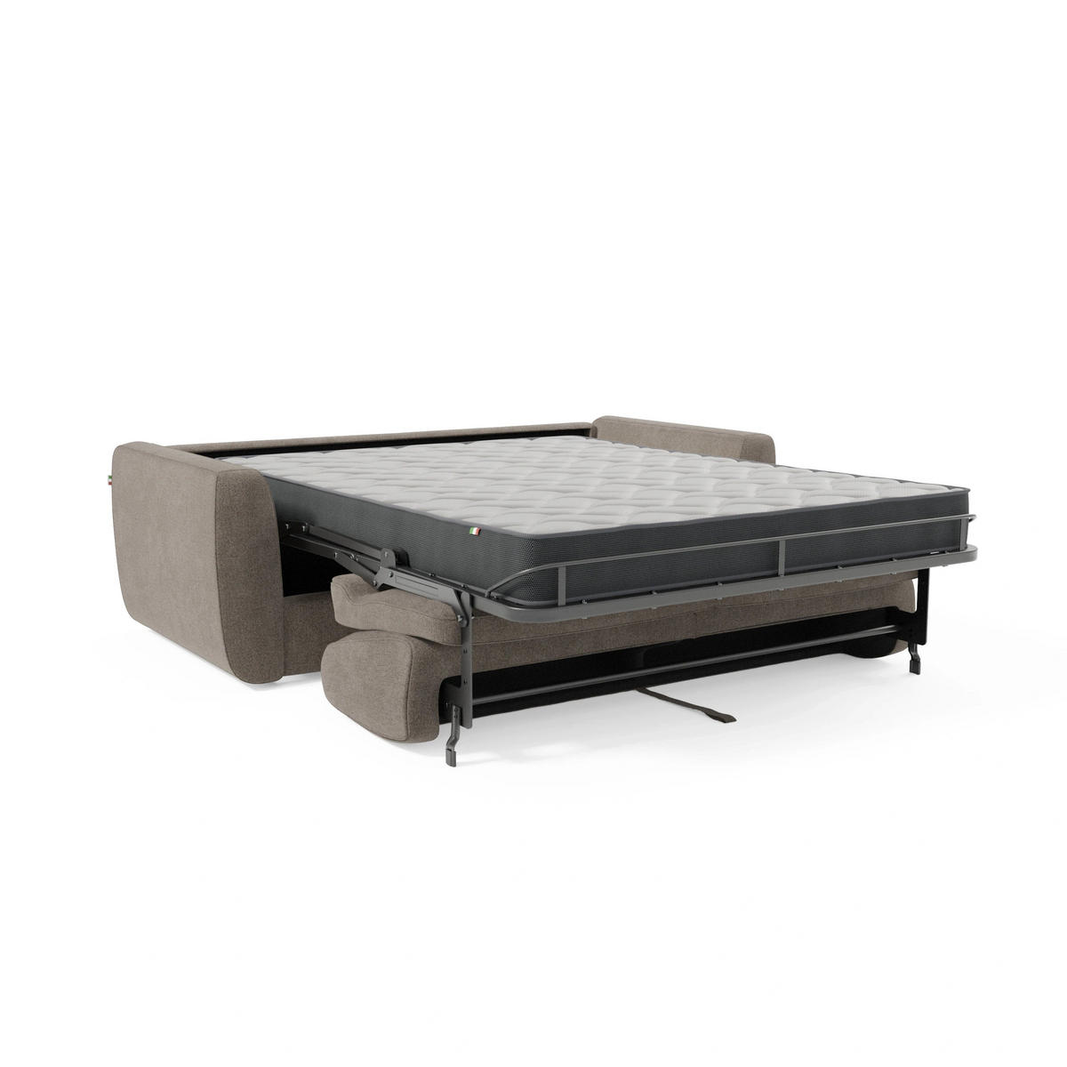 SCHLAFSOFA Leonida - Taupe, Metall (222/92/98cm) - Divani.store