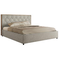 POLSTERBETT LARINO CLASSIC 140/200 - Hellgrau Strukture - ohne Matratze - Hellgrau, Textil (140/200cm) - MKS