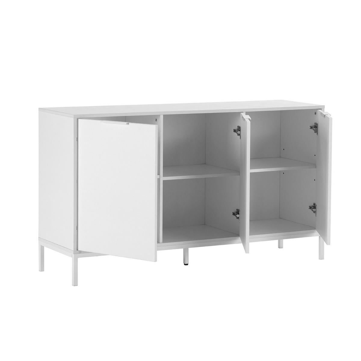 SIDEBOARD Auri 3 türen Weiß - Weiß, Holzwerkstoff (140/80/40cm)