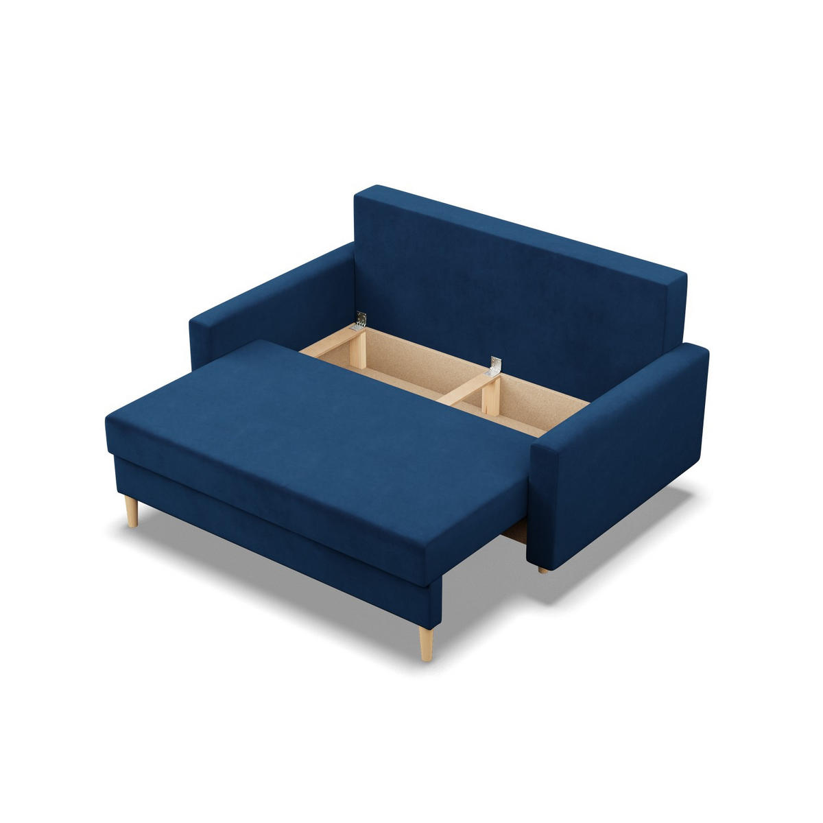 SOFA 2-SITZER MIT SCHLAFFUNKTION BLANK, Dunkelblau - Blau, Textil (152/92/92cm)
