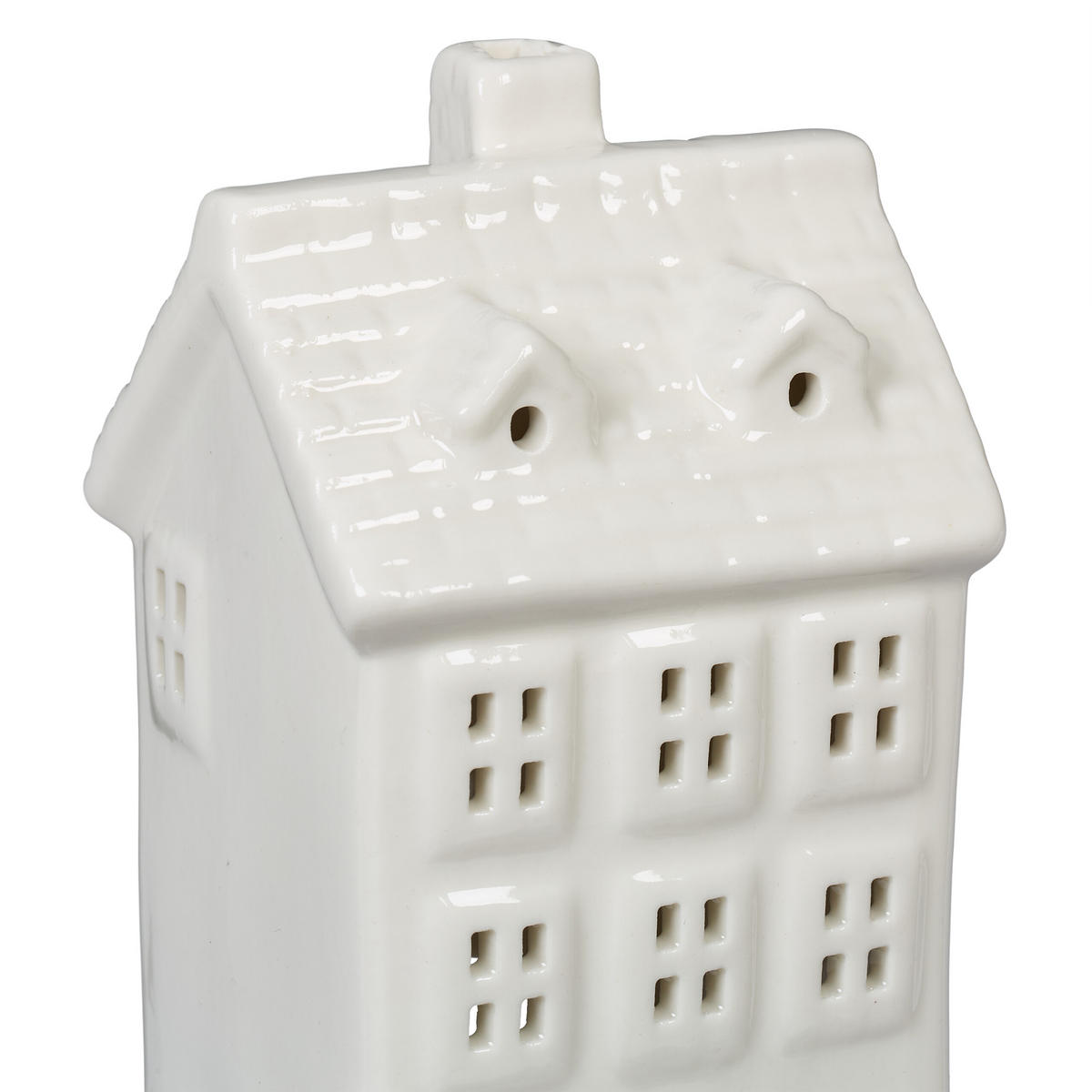 TEELICHTHAUS - Weiß, Keramik (14.5cm) - Relaxdays