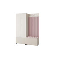 GARDEROBE Ritmo version 1 mit POLSTERPANEELEN ROSA - Beige/Rosa, Holzwerkstoff (140/185/40cm) - Jerpax