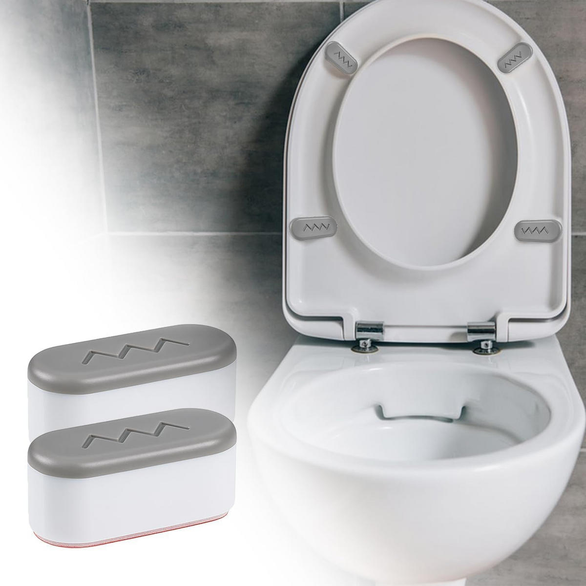 TOILETTENSITZERHÖHUNG,SILBERFARBEN,4.5/2/1.8CM,8ER-PACK - Silberfarben, Kunststoff (7/2/12cm)