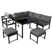 LOUNGEGARNITUR Grau - Schwarz, Metall - ComfortXL