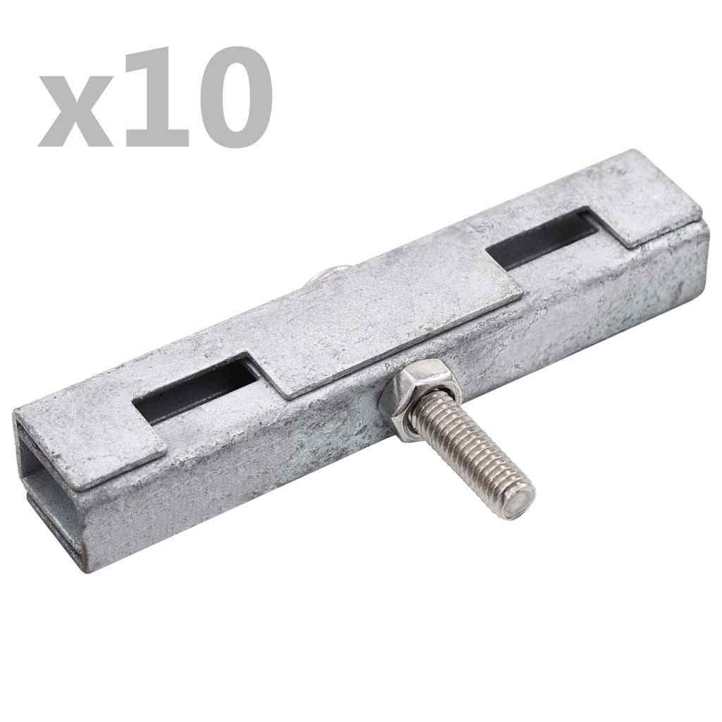 vidaXL U-Mattenverbinder Silber 7x6.5 cm