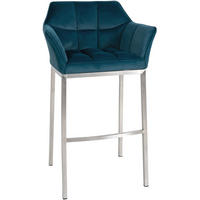 BARHOCKER Gibel Samt Grün Silber - Grün, Textil (64/110/48cm) - DELUKE