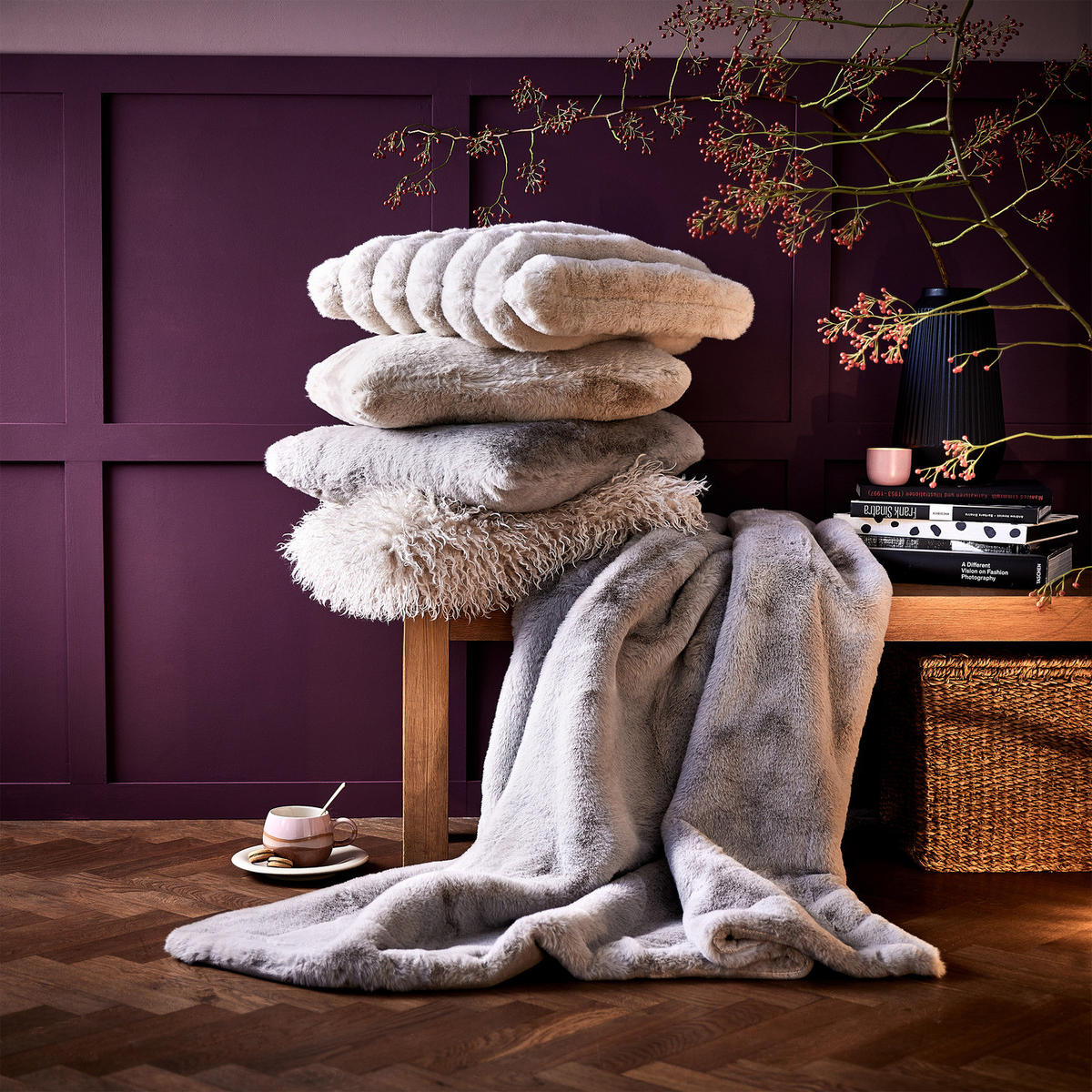 KISSEN Wild Thing Faux Fur - Silberfarben, Textil (50/50cm) - Butlers