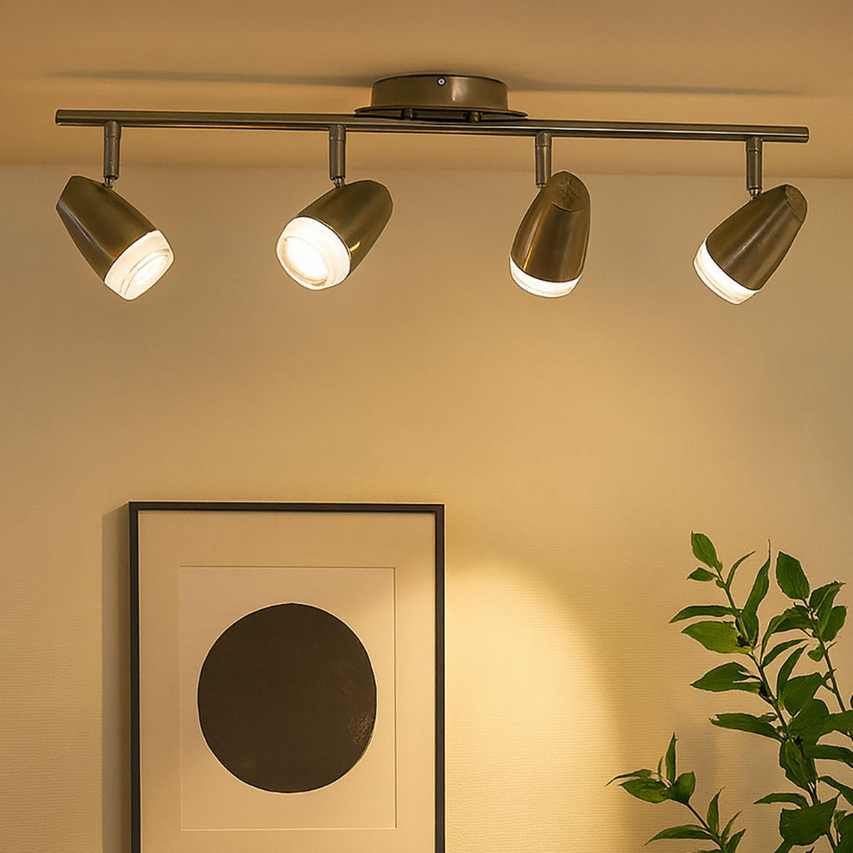 LED DECKENLEUCHTE EYE Chrom Silber - Silberfarben, Metall (58/8/15.5cm) - Esto