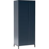 DREHTÜRENSCHRANK Linna mit zwei Türen 80 cm Dunkelblau - Schwarz/Dunkelblau, Holzwerkstoff/Metall (80/196/55cm) - Beautysofa