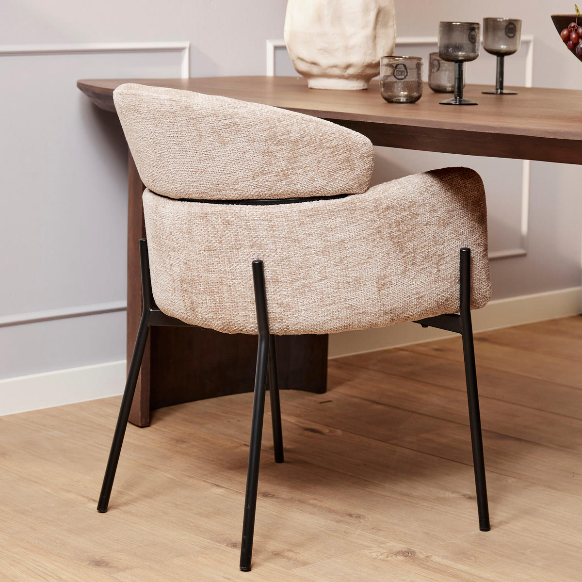ESSZIMMERSTUHL Otis Beige 60,5/74,5/55 cm - Beige, Textil (74/55/60cm) - Starfurn