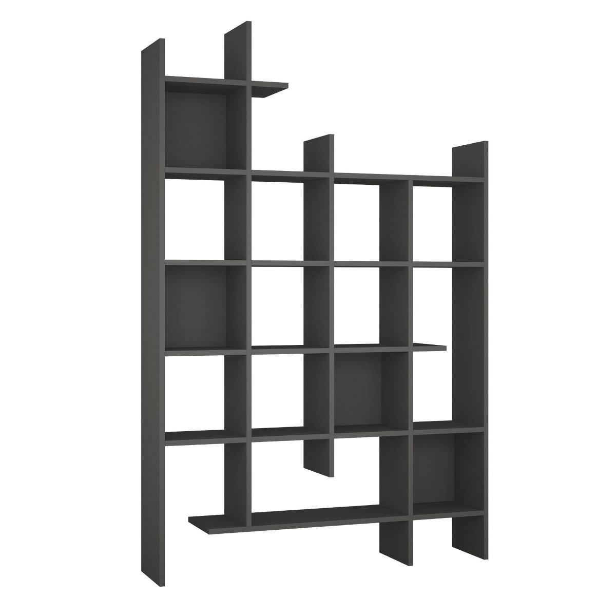 REGAL 18 Fächer H188 cm - Manco - Anthrazit, Holzwerkstoff (25.5/188/122cm) - Calicosy