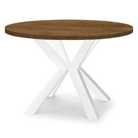 ESSTISCH RAL mit Holzbeinen, Durchmesser: 90 / 140 cm Eiche Lefkas / Weiß - Eichefarben/Weiß, Holz (90/140/77cm) - Dekori_Interiors