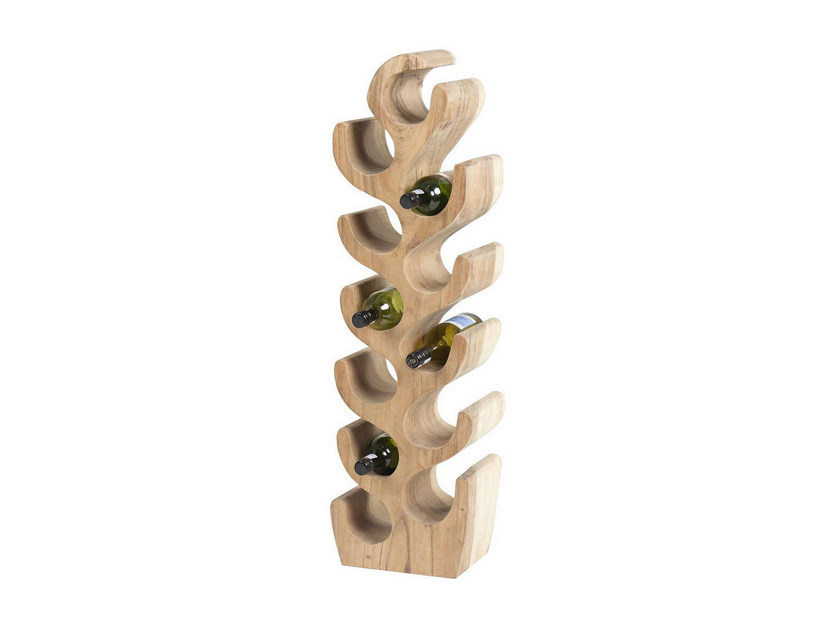 WEINREGAL - 28 cm x 19 cm - Holz, Platte - Naturfarben Hell - GUIMARAS - Naturfarben, Holz (28/100/19cm) - Vente-Unique