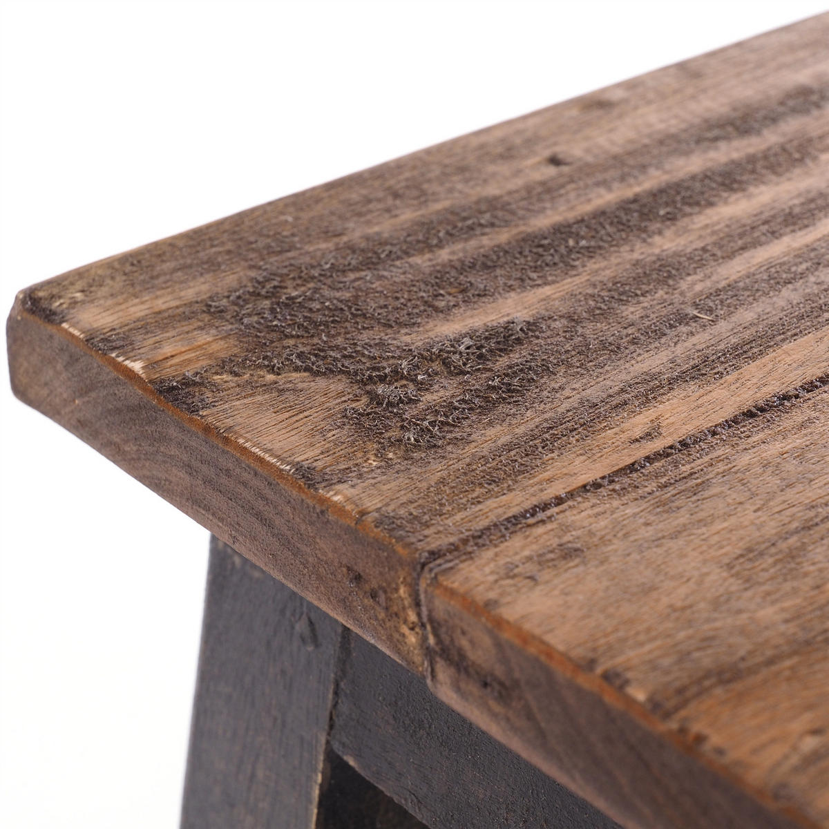 BLUMENHOCKER Monte Mahagoni Massivholz 04 schwarz-natur - Graubraun, Holz (30/21/20cm) - DESIGN DELIGHTS