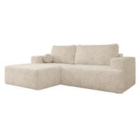 ECKSOFA Mivo, Seite: Links - Sandfarben/Schwarz, Holz/Kunststoff (266/163cm) - MIRJAN24