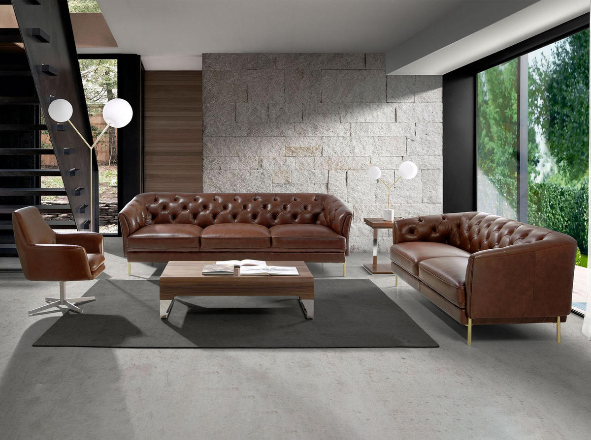 ECKTISCH Quadratischer Ecktisch Nussbaum und verchromter Stahl 45/45/55 cm - Edelstahlfarben/Nussbaumfarben, Holz/Metall (45/45/55cm) - ANGEL CERDA