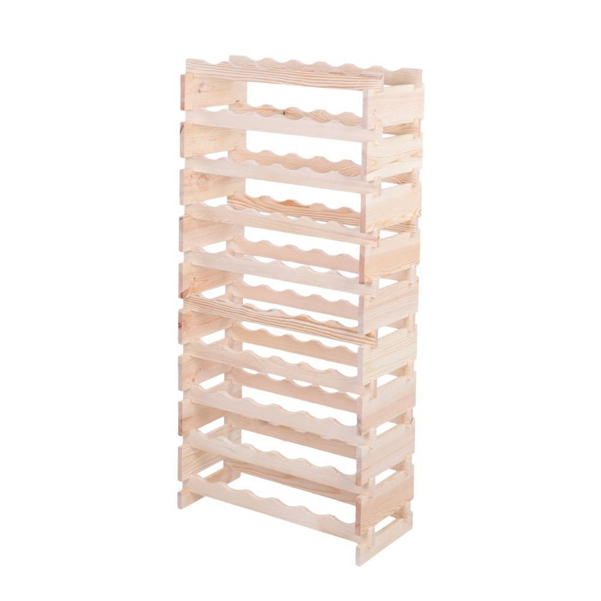 WEINREGAL VINOTECA FLEX PRO HxBxT 135x65x28cm 60 Flaschen auf 10 Ebenen Natur unbehandelt - Naturfarben, Holz (65/135/28cm) - PROREGAL
