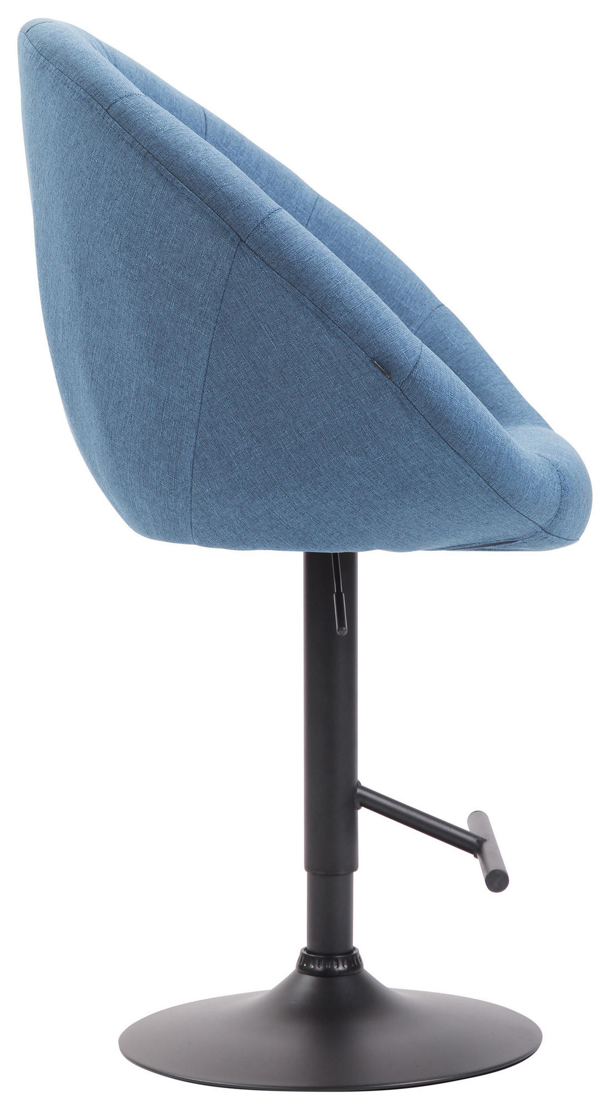 BARHOCKER Stoff blau - Blau/Schwarz, Textil/Metall (65/107/57cm) - CLP