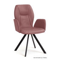 ARMLEHNSTUHL drehbar (2er-Set) Diane 58x92x60 Schwarz/Rosewood - Dunkelrosa/Schwarz, Kunststoff (60/92/58cm) - 58aufmkessel