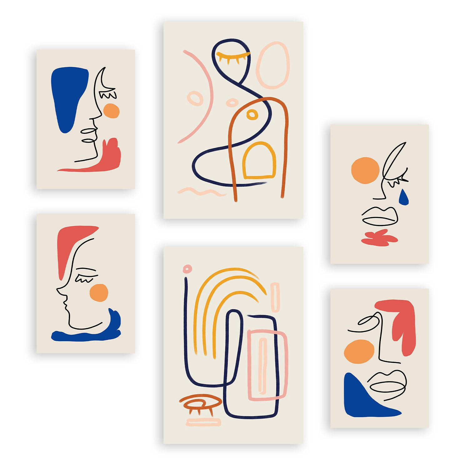 POSTER Set Mit 6 Jazzy Arts 3 In Weibliche Zusammenfassung A3 & A4 Rahmenlos - Klar, Papier (29/3cm) - Nacnic