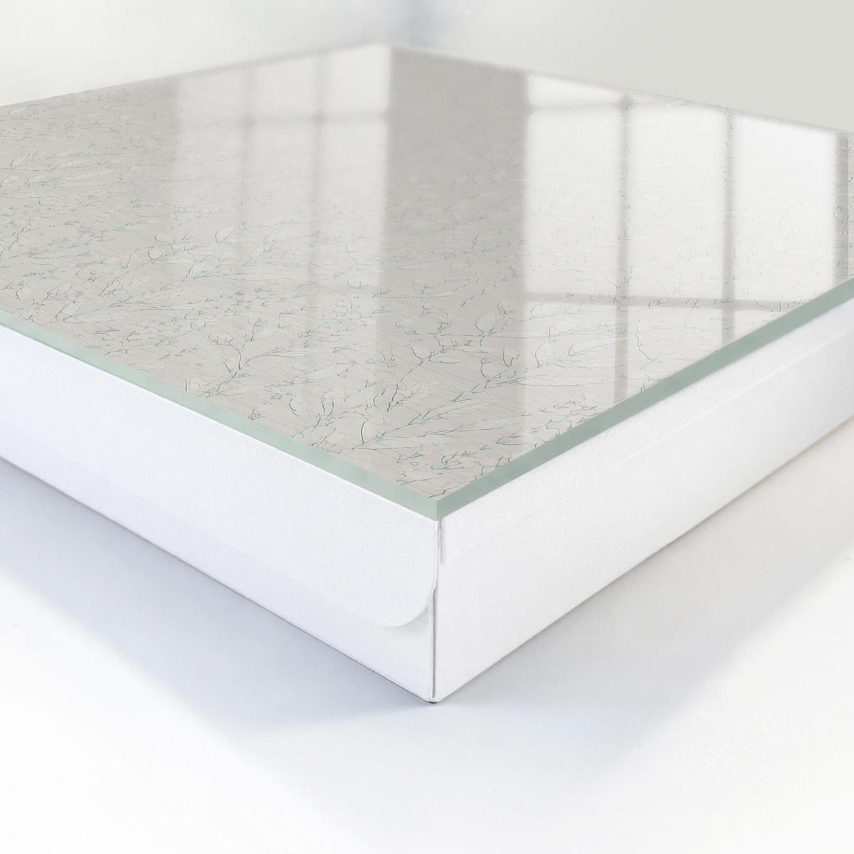SCHLÜSSELBOX Weiß 30x30 cm – Türöffnung nach rechts - Natürliche Eleganz - Beige, Metall (30/30/5cm) - TULUP